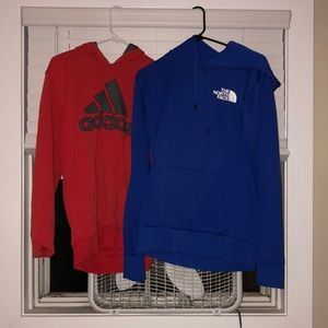 Two small Men’s hoodies-one North Face & 1 Adidas